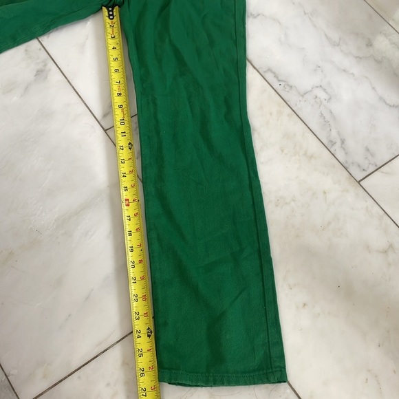 NWT Free People SR vs. Sandrine Rose women 27 green cotton/flax jeans very soft - Picture 5 of 11